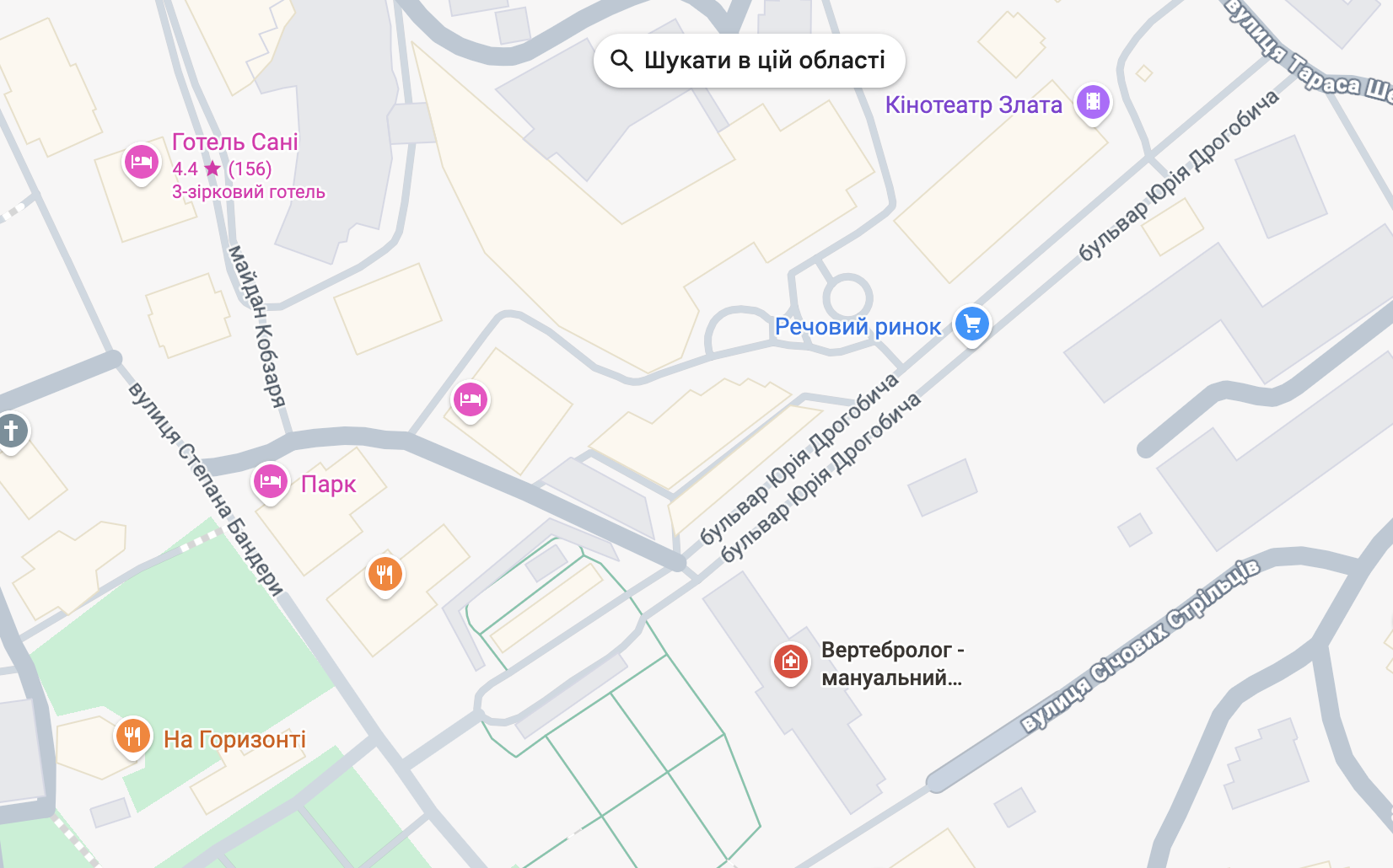 Центр вертебрології на карті Трускавця